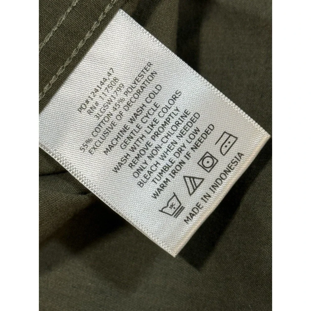 Levis Button Up Shirt Men's XL Green Colorblock Chambray Short Sleeve Casual